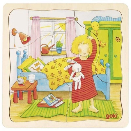 Układanka warstwowa Mój dzień 57424-Goki, układanki drewniane