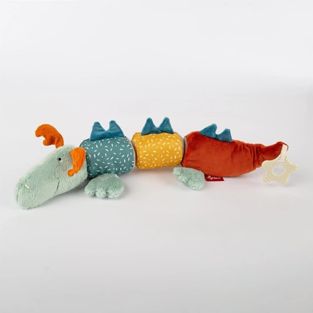 Przytulanka Smok na rzepy wielofunkcyjna zabawka rozwojowa dzieci sigikid