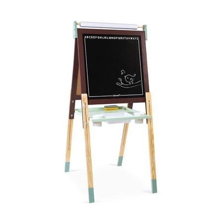 Duża drewniana tablica brązowa z 14 akcesoriami, Janod