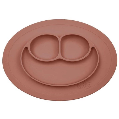 EZPZ Silikonowy talerzyk z podkładką mały 2w1 Mini Mat brązowy