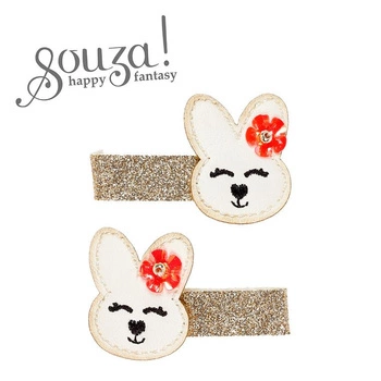 Souza! Spinki do włosów brokatowe króliczki Rena 2 szt.