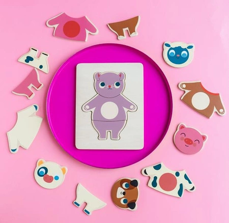 Auzou Układanka dopasuj drewniane zwierzątka 99328