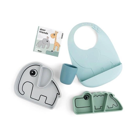 Done by Deer Zestaw Prezentowy Obiadowy Stick&Stay Blue Mix