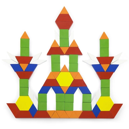 VIGA Drewniane Klocki Płaskie w wiaderku 250 elementów Montessori