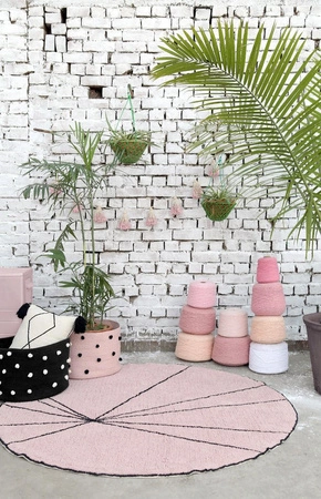 Lorena Canals Dywan bawełniany Trace Vintage Nude Ø 160 cm