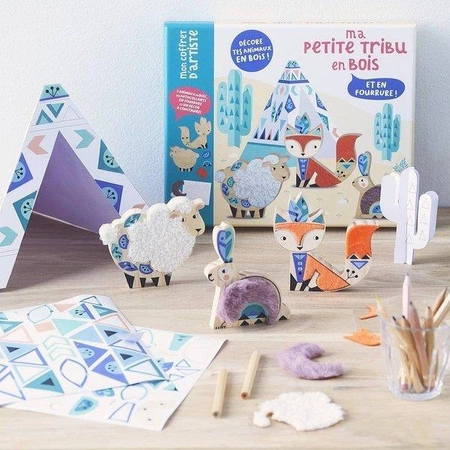 Auzou Zestaw do dekorowania Drewniane zwierzątka 91629