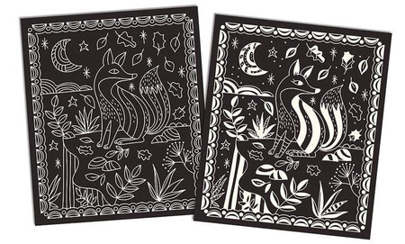 Zestaw kreatywny Do zdrapywania Karty świecące w ciemności Nocny świat 7+, Janod