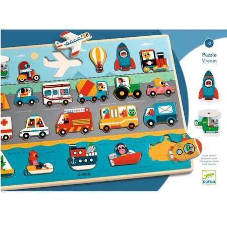 Drewniana łamigłówka POJAZDY DJ01831