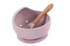 B-Silikonowa miska z przyssawką i łyżeczką pink