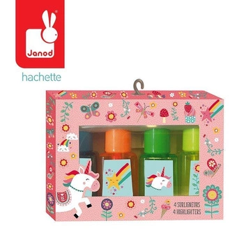 Zestaw zakreślaczy 4 szt. Jednorożec 7+, Janod