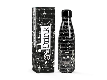Butelka termiczna czarna Music