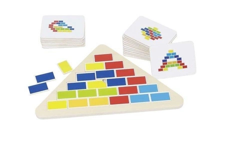 Piramida z cegielek - puzzle dla dzieci, układanka logiczna, goki - układanki drewniane