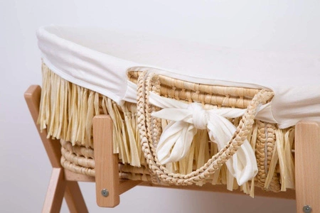 Childhome Kosz mojżesza Boho z materacykiem + Pokrowiec Jersey Off white