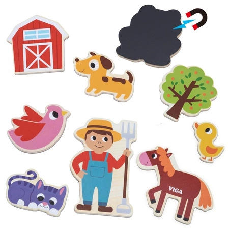 VIGA Magnetyczni Przyjaciele z Farmy 20 szt. Magnesów – Kreatywna Zabawa z Wiejskimi Zwierzątkami