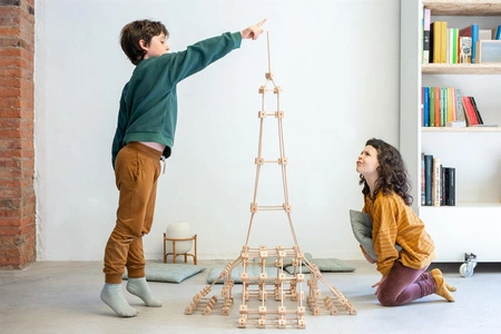 Drewniane klocki konstrukcyjne Mini Trigonos XL - 550 el.