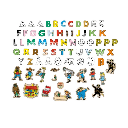 Litery magnetyczne i obrazki 72 szt. Pippi