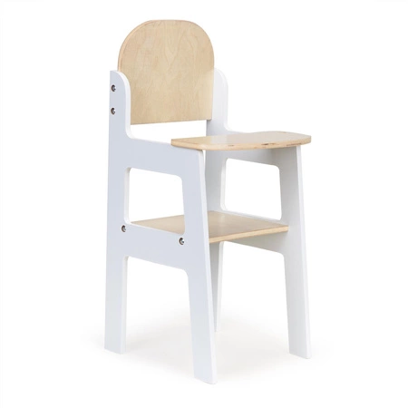 Drewniane krzesełko dla lalek fotelik do karmienia dla misi pluszaków ECOTOYS