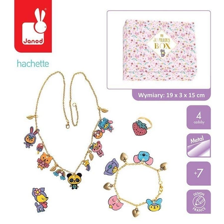 Zestaw kreatywny do tworzenia biżuterii z kurczliwego plastiku Słodkie zwierzaki Kawaii 7+, Janod