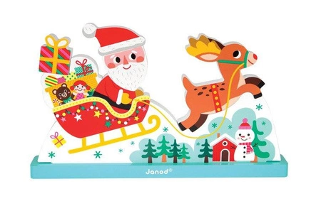 Magnetyczne klocki 3D Sanie Świętego Mikołaja, Janod
