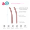 EZPZ Silikonowy kubeczek ze słomką Mini Cup + Straw Training System 120 ml Mauve + 2 słomki GRATIS pastelowy róż