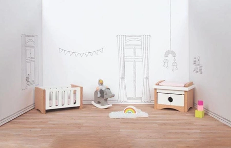 Mebelki dla lalek do pokoju dziecięcego 51500-Goki, drewniane mebelki do domku