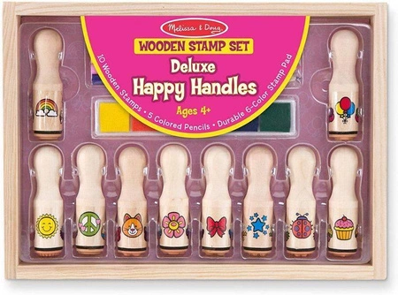 Zestaw drewnianych pieczątek Happy 12306-Melissa & Doug, stempelki
