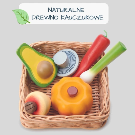 Wiklinowy koszyk z warzywami, Tender Leaf Toys