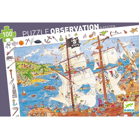 Puzzle obserwacja PIRACI - 100 el.DJ07506