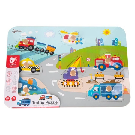 CLASSIC WORLD Układanka Ruch Drogowy 8 el.