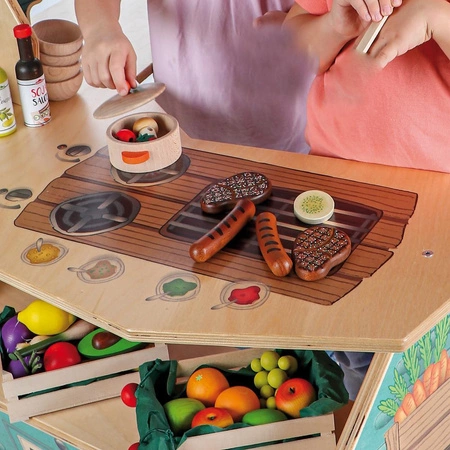 Drewniany Food Truck dla dzieci 10046 Erzi samochód kuchnia sklep