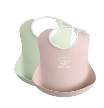 BABYBJORN - 2 śliniaki -  Powder Green/ Powder Pink