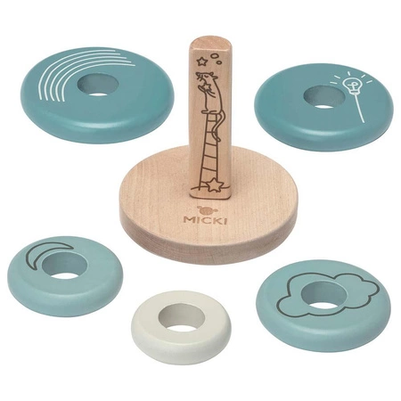 Nakładanka pastelowa drewniana Micki różowa