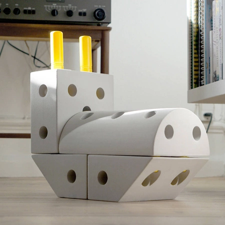 MODU Explorer kit 8in1 - Kreatywne klocki rozwijające motorykę dużą, żółty