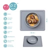 EZPZ Silikonowa miseczka z podkładką 2w1 Mini Bowl + GRATIS silikonowy kubeczek Mini Cup 120ml z 2 słomkami  szary