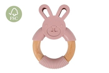 Gryzak silikonowy różowy króliczek