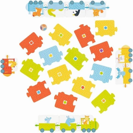 Gra z kostką puzzle Pociąg 56759-Goki, zabawki dla najmłodszych