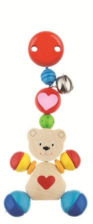 Przypinana zabawka dla niemowląt, Miś z serduszkiem, 763820-Heimess