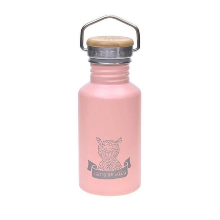 Lassig Butelka - bidon ze stali nierdzewnej z dodatkową zakrętką z ustnikiem 500 ml Adventure rose