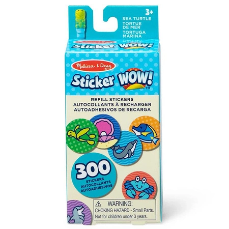 Sticker Wow zestaw naklejek uzupełniających do stempli 300 sztuk Żółw 50695 Melissa & Doug