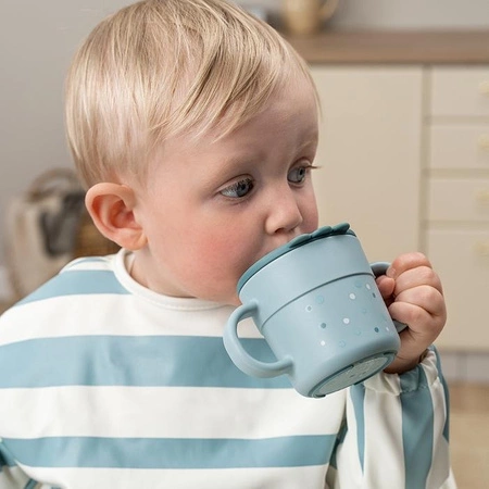 Done by Deer Kubek z Ustnikiem Foodie Happy Dots Blue