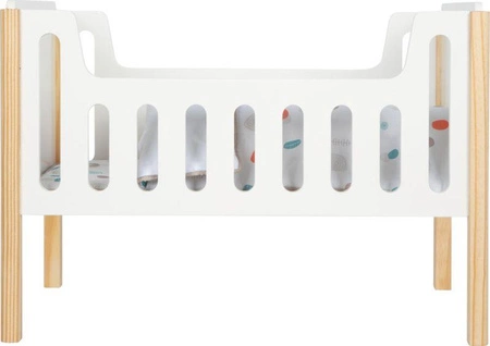 Białe drewniane łóżeczko dla lalek Little Button Small Foot 12495