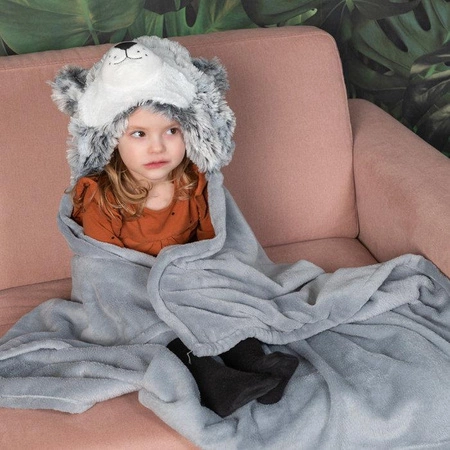 Piesek Husky Kocyk z kapturem dla dzieci Cozy Noxxiez BL802