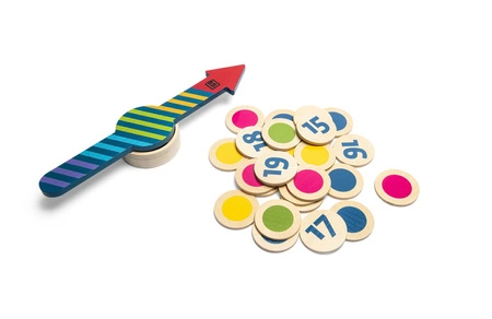 BS Toys, drewniana gra zręcznościowa XXL Strzała kolorów i zadań