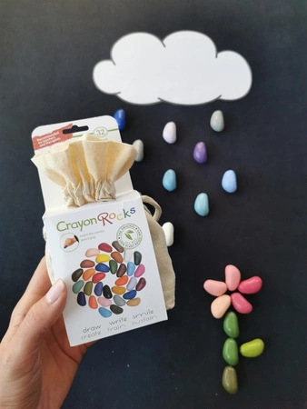 Kredki Crayon Rocks w aksamitnym woreczku - 16 kolorów