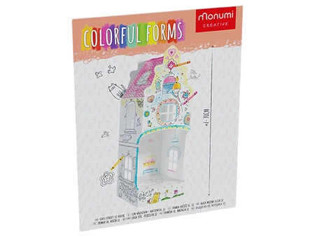 Kolorowanka 3D do składania L Domek ul. Kocia 4l+ MONUMI