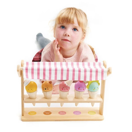 Mini lodziarnia z lodami w rożkach, Tender Leaf Toys