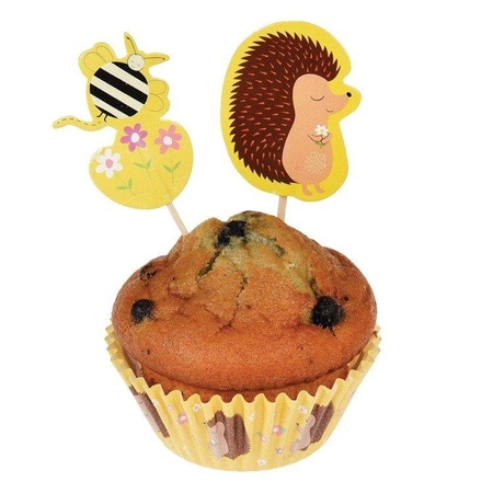 Zestaw: foremki do muffinek - ozdobne wykałaczki Miodowy Jeżyk, Rex London