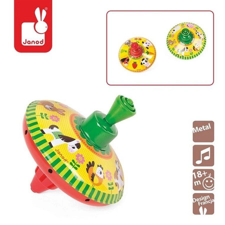 Bączek metalowy Farma opakowanie zbiorcze 6 szt. (3 szt. zielone i 3 szt. czerwone), Janod