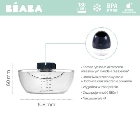 Beaba Pojemnik na mleko do laktatora muszlowego Hands-Free 180 ml