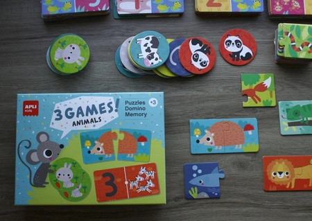 Zestaw 3 gier Apli Kids - Zwierzęta